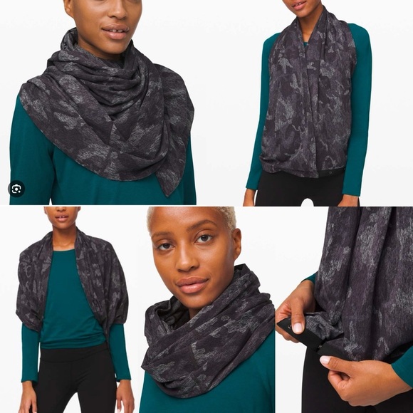 lululemon athletica Accessories - NWOT Lululemon Vinyasa Scarf Rulu Incognito Camo HTR Black